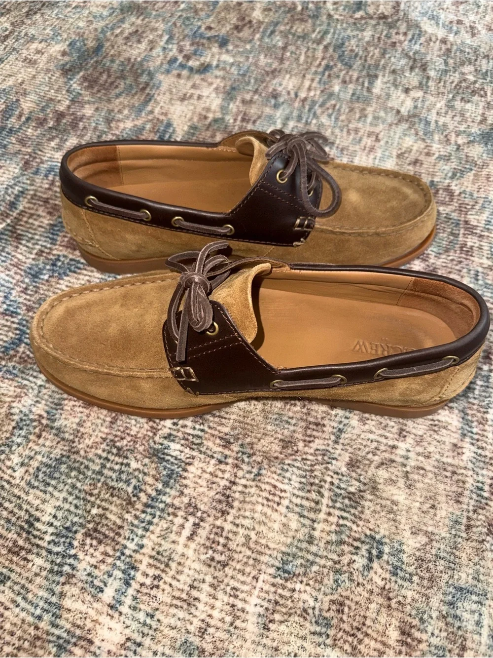 Men's J.Crew Suede and Leather Boat Shoes in Tan and Dark Brown (Worn 3 times)